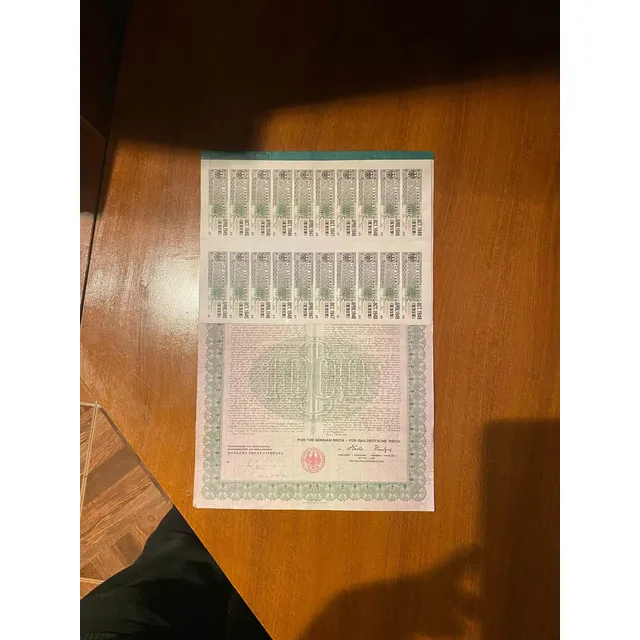 Bonos Alemanes 1924 Verdes Con Cupones