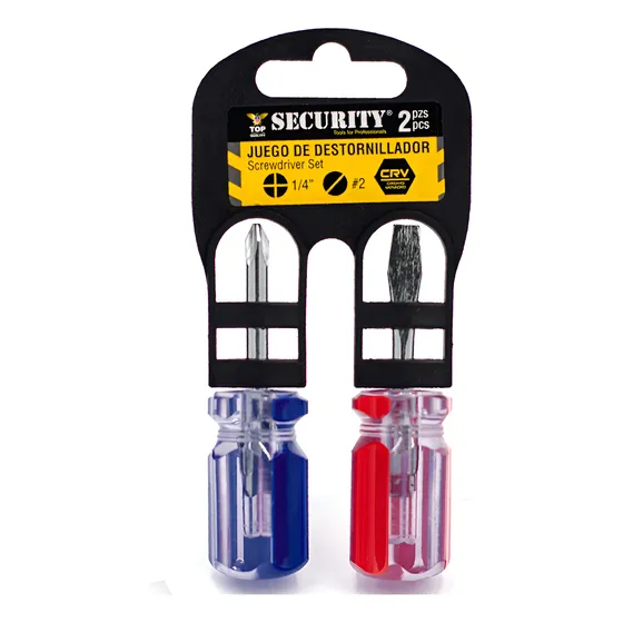 Set Juego Destornilladores 2 Piezas Pala Estria Kit Repara