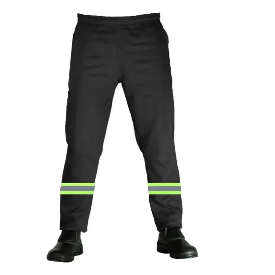 Calça De Brim Uniforme Faixa Refletiva Brim Resistente Top