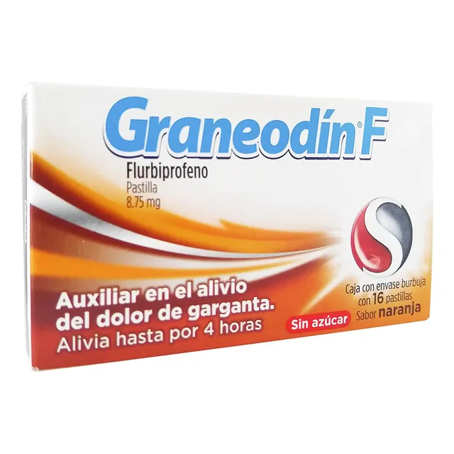 Graneodin F, Caja Con 16 Pastillas Sabor Naranja