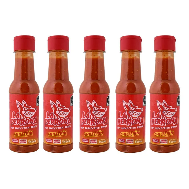Salsa La Perrona Chiltepín 150 Ml 5 Pz