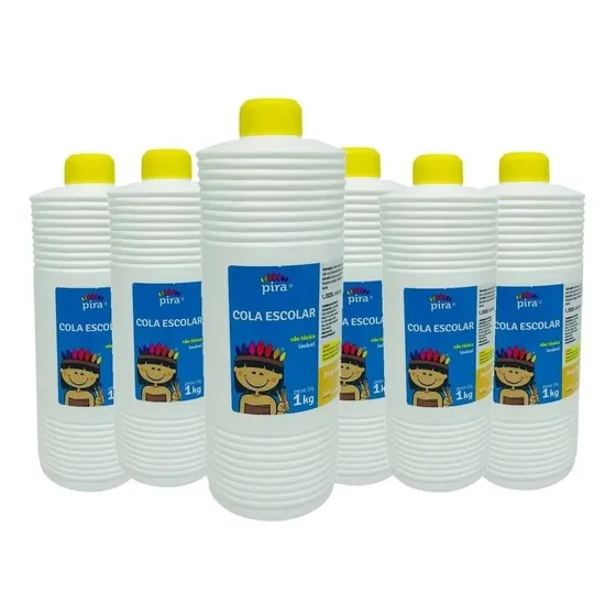 Tubo Cola Branca 1 Kg - Combo C/ 6 Tubos Total 6kg