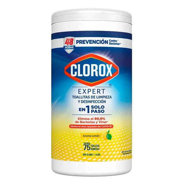 Toalla Desinfectante Clorox Aroma Limón 75 Toallitas Húmedas
