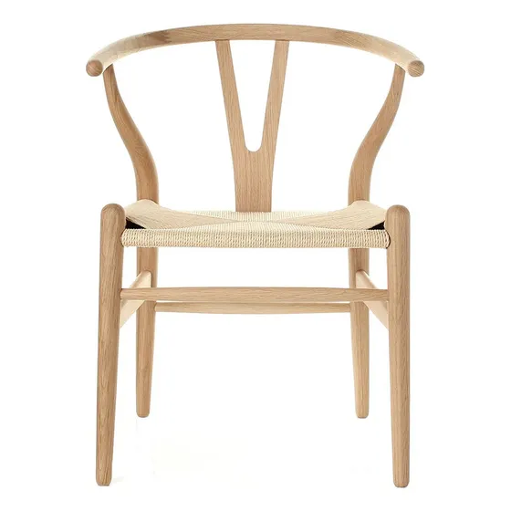 Silla De Comedor Madera Rattan Nórdico Diseño - Wishbone Color de la estructura de la silla Natural