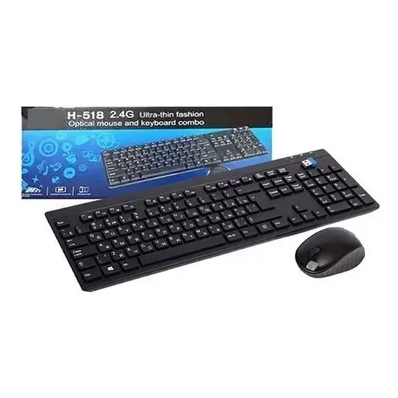 Kit Teclado Y Mouse Inalambrico H-518 Ultra 2.4g Wireless