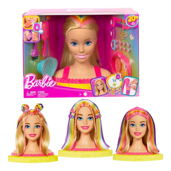 Barbie Busto Para Peinar Totally Hair Cambia De Color Em