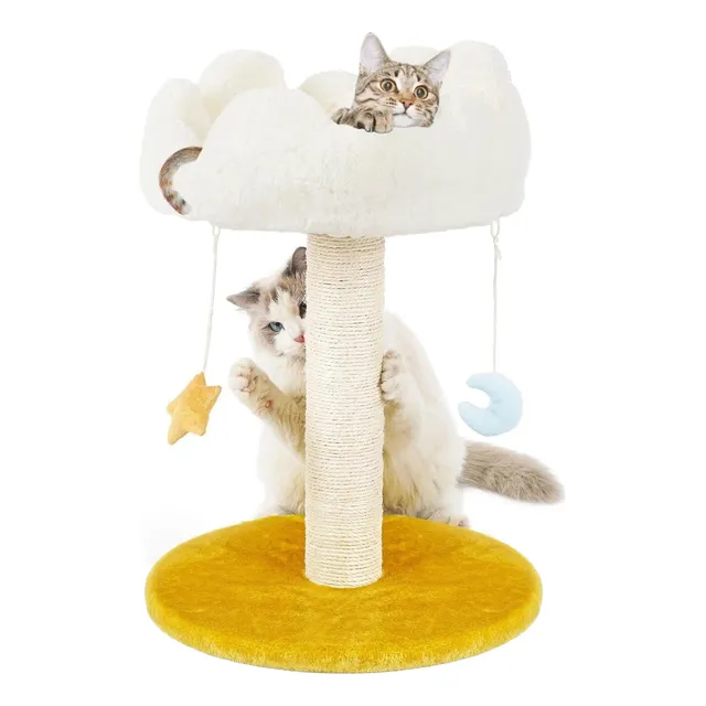 Rascador Para Gatos Poste Yute Con Cama Nube Minitorre Michi
