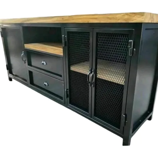 Bajo Mesadas De Cosina En Hierro Y Madera Estilo Industrial