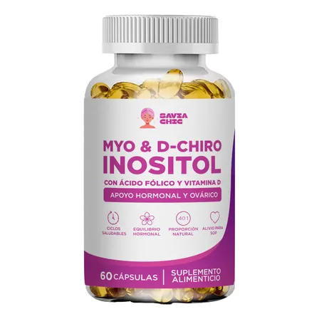 Myo Inositol D-chiro + Vitamina D 2000mg 60 Cápsulas Sin Sabor