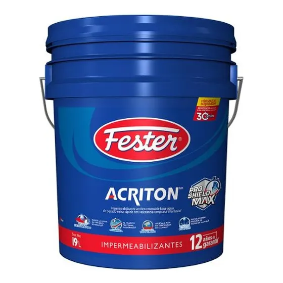 Impermeabilizante 12 Años Rojo Acriton 19l. Fester Terracota Rojo Mate