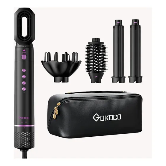 Secador De Cabelo Gd031 Com 5 Em 1 Escova Hot Air Styler Preto