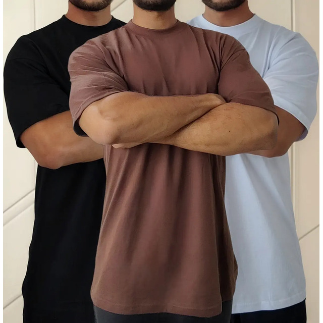 Kit 3 Camisetas Oversized Para Academia E Dia A Dia Algodão