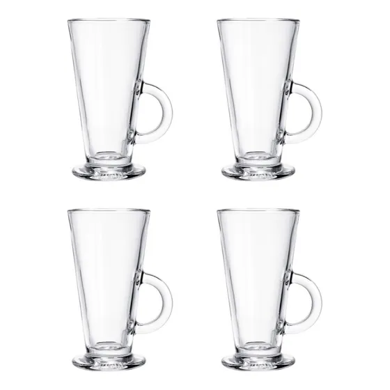 Set De Tazas Para Café Capuchino De Vidrio 266 Ml 4 Piezas
