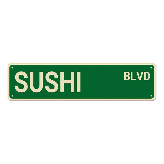 Letrero Calle Sushi Decoracion Regalo Para Amante Divertida