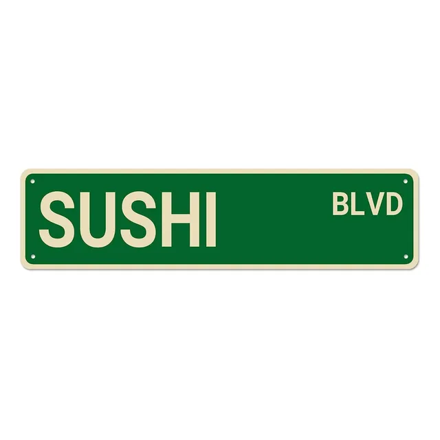 Letrero Calle Sushi Decoracion Regalo Para Amante Divertida