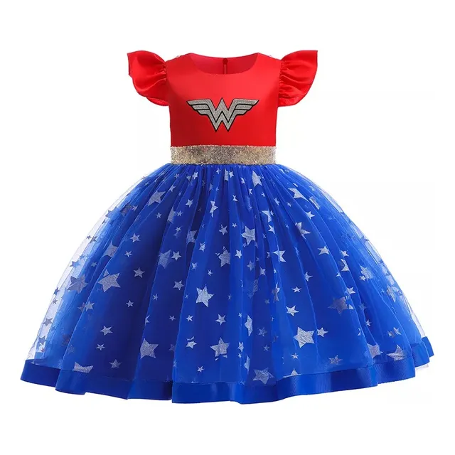 Wonder Woman Cosplay Vestido Estrella Niña Princesa Vestido