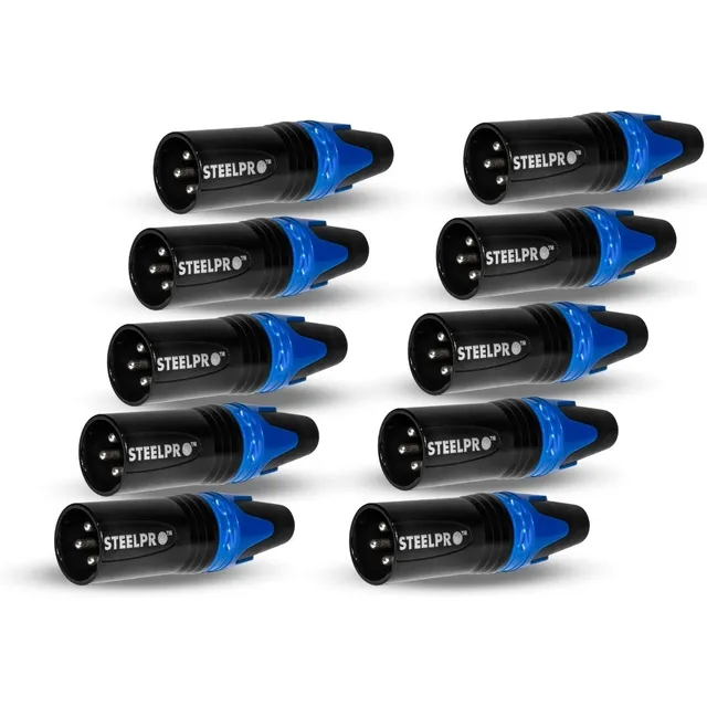 Conector Xlr Tipo Canon Macho Audio Dmx 10pcs Steelpro