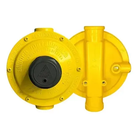 Regulador Registro Gás Amarelo 12kg/h Aliança Estágio Único