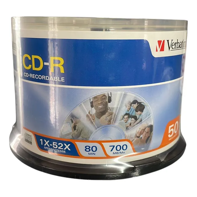 Pack 50 Disco Compacto Verbatim 97488 CDR 52x 80min 700 Mb