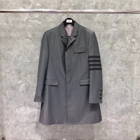 Chaqueta Larga Tb Tomas En Mezcla De Lana Para Hombre, Casua