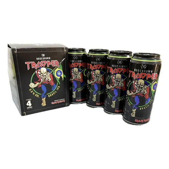 Kit 4 Cervejas Trooper Iron Maiden 473ml Especial Rock Ipa