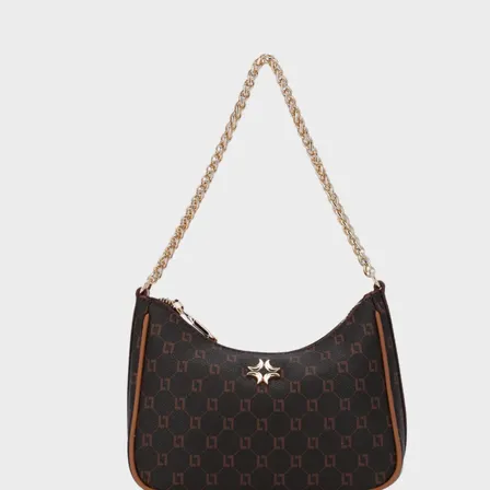 Bolsa Tiracolo Monograma Luz Da Lua  Mocca Amêndoa Original Monograma Ouro Amêndoa