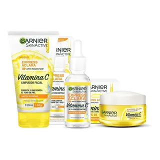 Kit Garnier Express Aclara Serum +crema +gel Con Vitamina C