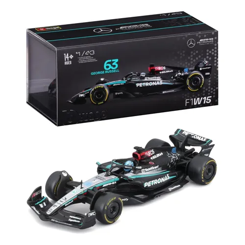 Miniatura Mercedes W15 2024 George Russell 1:43 Bburago F1