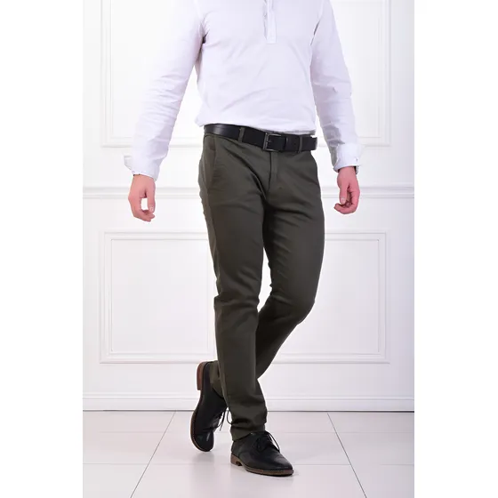 Pantalón Hombre Corte Chino C026 Jeans Tiro Alto Gabardina