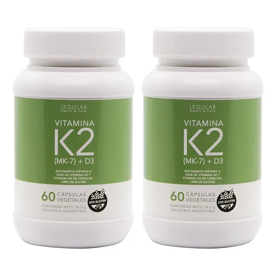 Leguilab X2 Vitamina K2 + D3 Mk-7 Suplemento Dietario 60c 6c