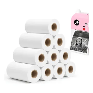 10 Rolos Papel Termico Camera Infantil Impressora Branco