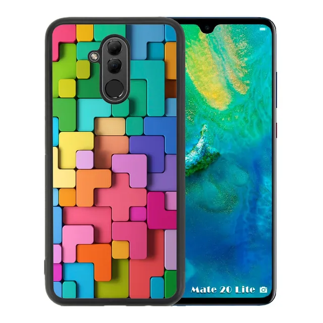 Funda Huawei Mate 20 Lite Tetris De Colores Hd Tpu Uso Rudo