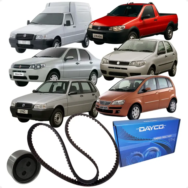 Kit Correia Dentada Tensor Motor 1.3 1.4 8v Fire 2001 A 2007