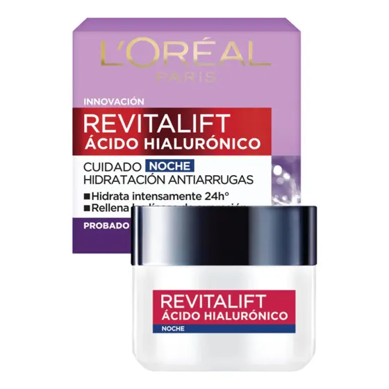Crema Noche L'oréal Paris Revitalift Hialurónico 50ml Todo Tipo De Piel Noche