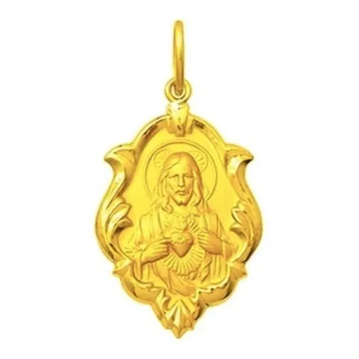 Medalha De Ouro 18k De Santos 1,5cm Escolha Seus Santos