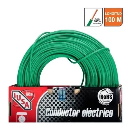 Cable Calibre 14 Thw-ls / Thhw-ls 100 M Verde Iusa