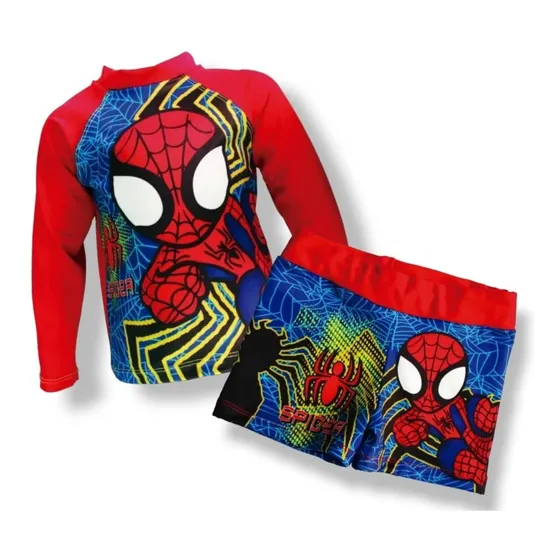 Conjunto De Hombre Araña  - Traje De Baño Para Niños
