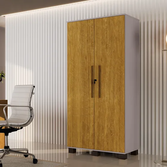 Guarda Roupa Solteiro 02 Portas Mdf Armario Multiuso Dacar
