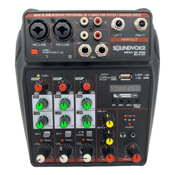 Mesa de som Console Soundvoice MC4-BT 4 Canais Bluetooth