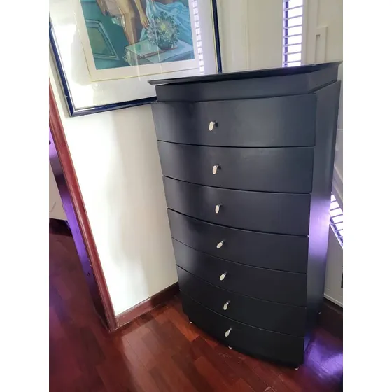 Mueble Chifonier Color Negro De 7 Gavetas Usado.usado.