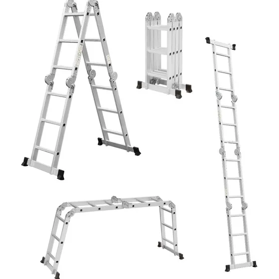 Escalera Articulada De Aluminio Multifunción 12 Escalones 4x