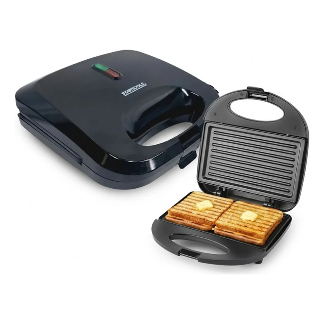 Sanduicheira E Grill Elétrica 2 Em 1 Antiaderente 750w Preto 220v Sanduicheira E Grill Elétrica 2 Em 1 Antiaderente 750w Preto 220v