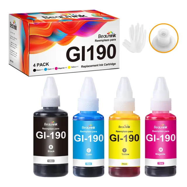 Kit 4 Tintas Para Canon Gi-190 Gi190 G1100 G2100 G3100 G4100