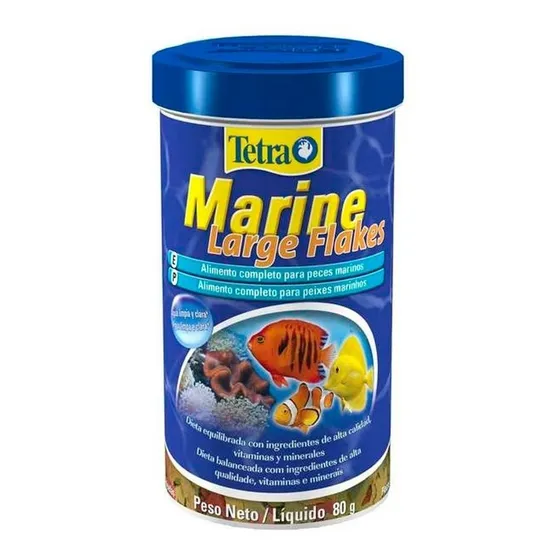 Ração P/ Peixes Marinhos Tetra Marine Large Flakes 80g