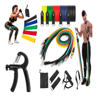 Kit 11 Elastico Exercicio + 5 Mini Band +hand Grip Ajustavel Kit 11 Elastico Exercicio + 5 Mini Band +hand Grip Ajustavel