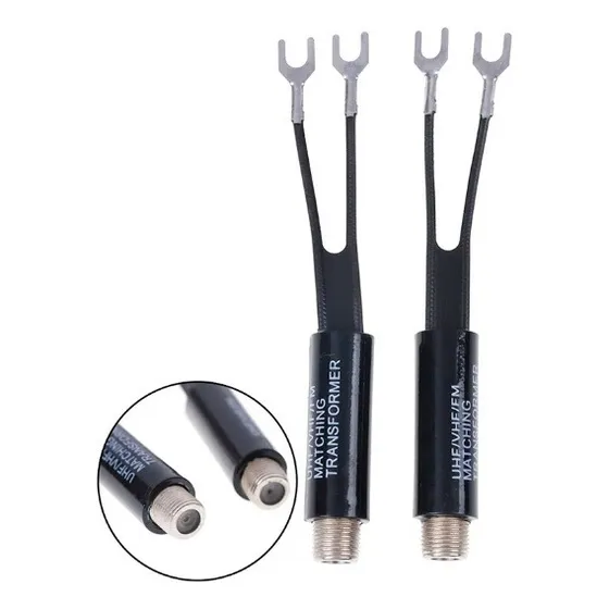Adaptador De Transformador Cable Uhf/vhf/fm/tv F, 75-300 Ohm