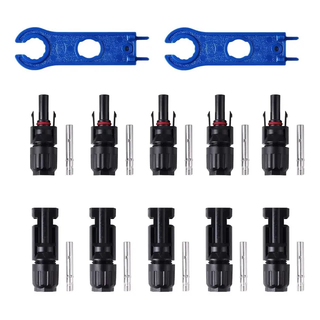 Kktau Par Conector Solar Llave Panele Dama Resistente Agua