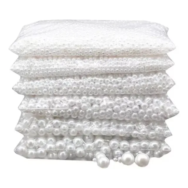 Paquete De Perlas Con Hueco Abs Para Pulseras Joyas Collares