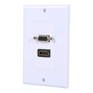 Placa De Pared Hdmi Vga Hembra + Vga Hembra Placa De Pared Hdmi Vga Hembra + Vga Hembra