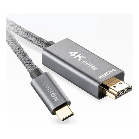 Cable Adaptador USB C a HDMI de 1 USB macho a 1 HDMI macho Linkon C TO HDMI gris de 2m | Cuotas sin interés